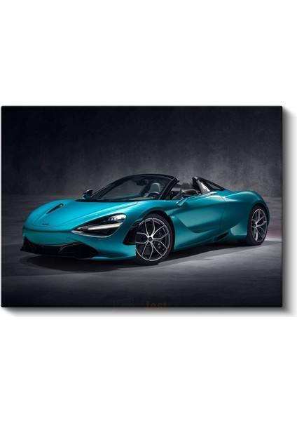 Mclaren 720S Spider - Turkuaz Convertible Süper Otomobil Kanvas Tablo fiyatları