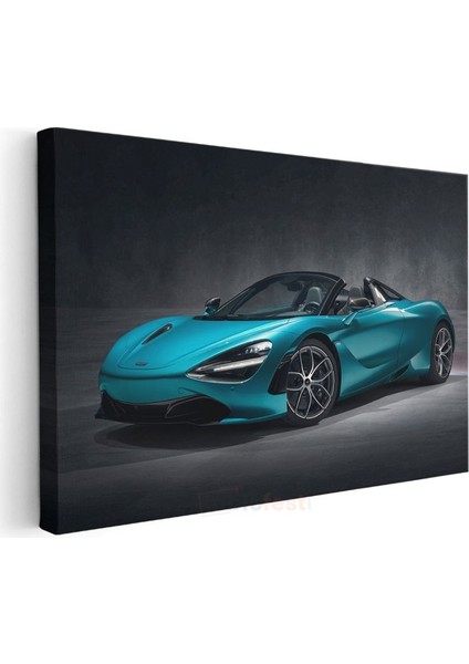 Mclaren 720S Spider - Turkuaz Convertible Süper Otomobil Kanvas Tablo modelleri