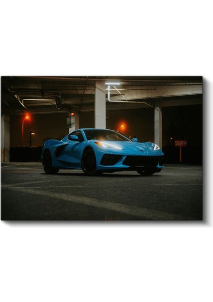 Chevrolet Corvette C8 - Gece Görünümü Kanvas Tablo fiyatları