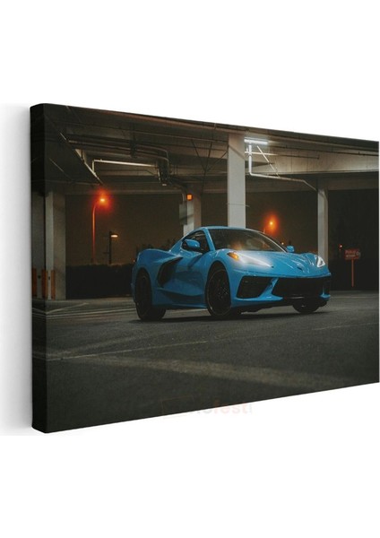 Chevrolet Corvette C8 - Gece Görünümü Kanvas Tablo modelleri
