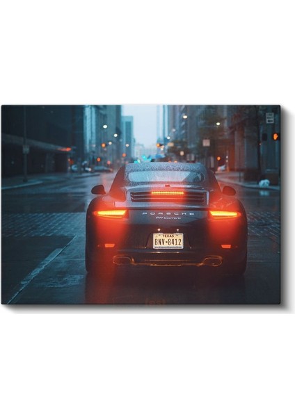 Porsche 911 Carrera - Şehir Işıklarında Lüks Otomobil Kanvas Tablo fiyatları