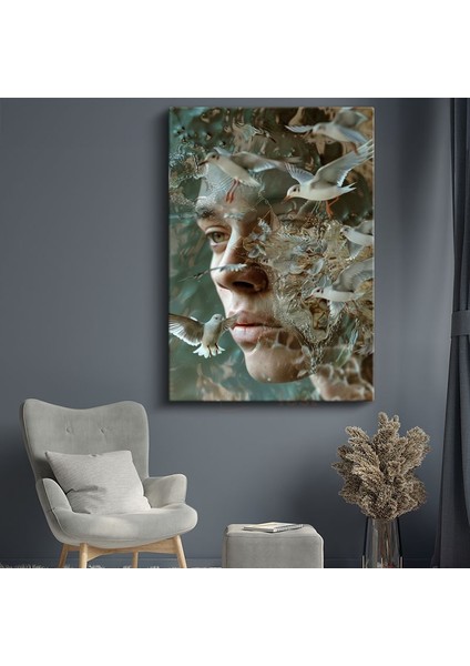 Zihin Kuşları - Düşüncelerin Özgürlüğe Kanat Çırpması Kanvas Tablo