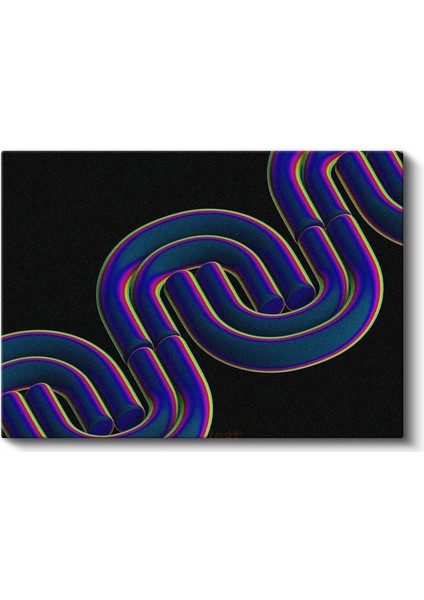 Neon Spiral - Çok Boyutlu Geometrik Soyut Kanvas Tablo fiyatları