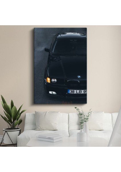Bmw E39 - Siyah Gövdesiyle Efsanevi Alman Sedan Kanvas Tablo