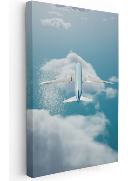 Yolcu Uçağı - Bulutlar Üzerinde Seyahat Eden Havayolu Kanvas Tablo modelleri