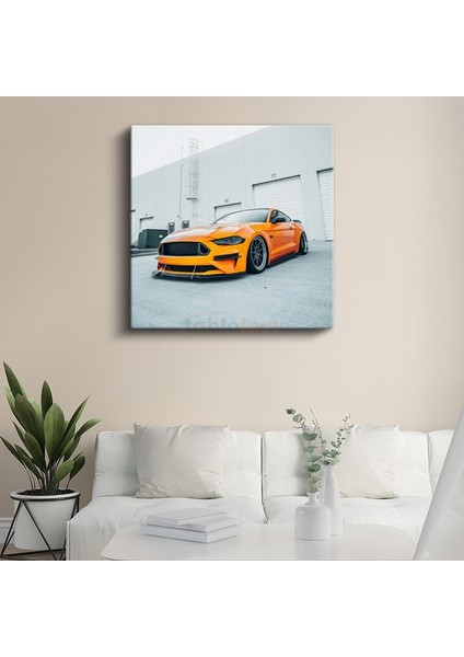 Ford Mustang Gt - Turuncu Sportif Performans Kanvas Tablo