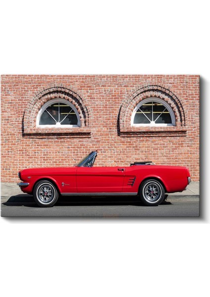 Ford Mustang - Klasik Kırmızı Convertible Kanvas Tablo fiyatları