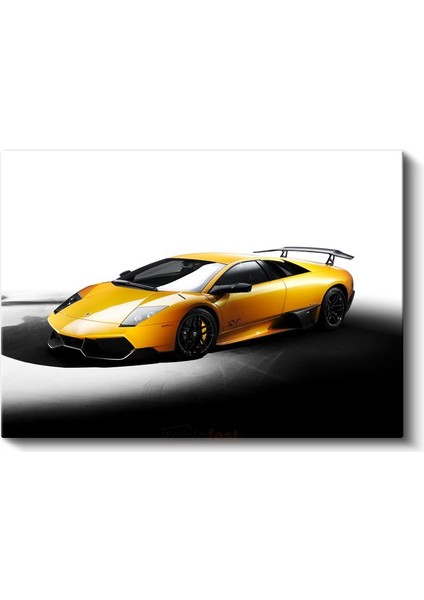 Lamborghini Murcielago Sv - Sarı Süper Spor Otomobil Kanvas Tablo fiyatları