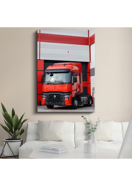 Renault T-High - Kırmızı Çekici Tır Kanvas Tablo