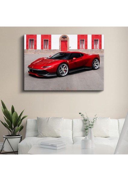 Ferrari SP90 Stradale - Italyan Süper Otomobil Kanvas Tablo