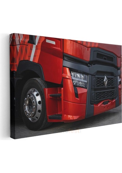 Renault Kamyon - Kırmızı Tır Ön Detay Kanvas Tablo modelleri