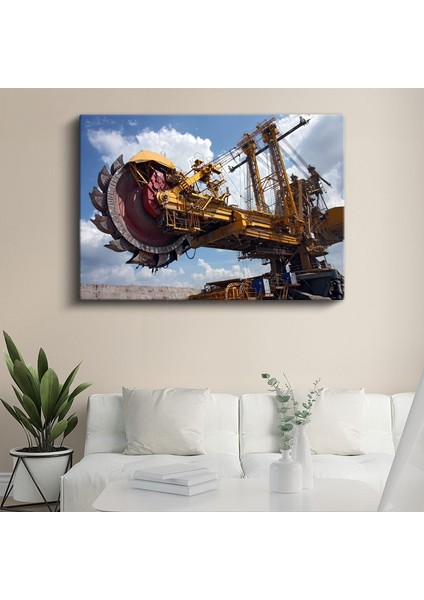 Bucket Wheel Excavator - Devasa Maden Makinesi Kanvas Tablo