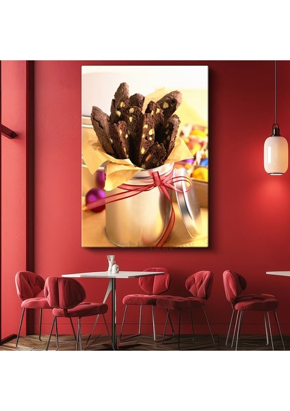 Çikolatalı Biscotti - Kavanozda Sunulan Ev Yapımı Kurabiyeler Kanvas Tablo