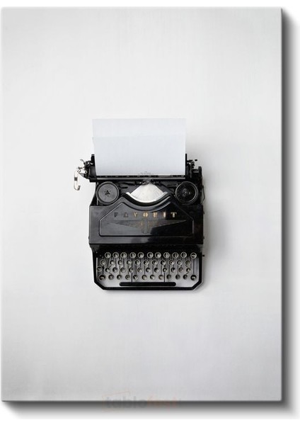 Nostaljik Daktilo - Siyah Beyaz Retro Yazı Makinesi Kanvas Tablo fiyatları
