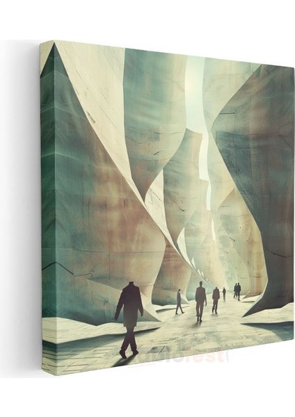 Boyutlar Arası Geçit - Bilinmeyene Yürüyen Siluetler Kanvas Tablo modelleri