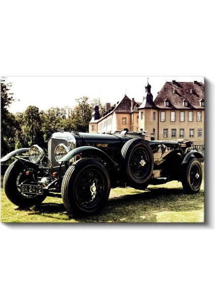 Klasik Spor Araba - Malikane Önünde Zarafet Kanvas Tablo fiyatları
