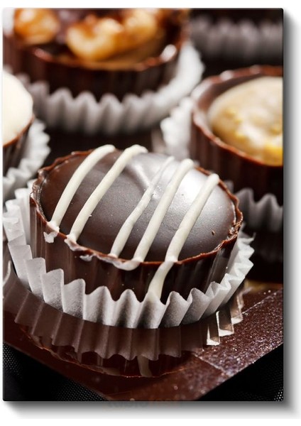 Çikolata Pralinleri - El Yapımı Lüks Tatlı Çeşitleri Kanvas Tablo fiyatları