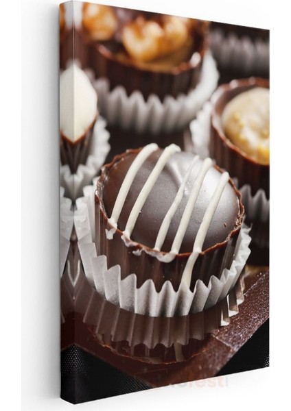 Çikolata Pralinleri - El Yapımı Lüks Tatlı Çeşitleri Kanvas Tablo modelleri