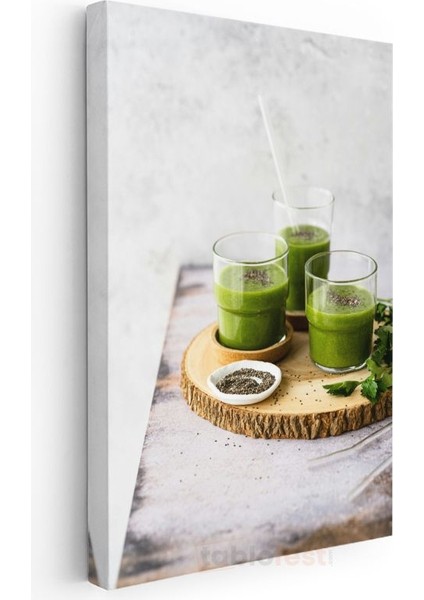Yeşil Detoks - Chia Tohumlu Sağlıklı Içecekler Kanvas Tablo modelleri