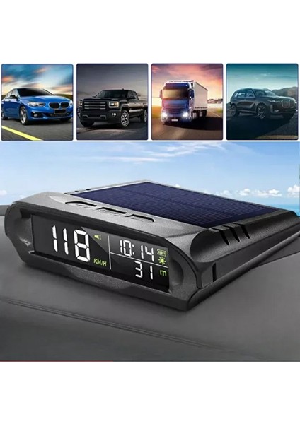 Araç Güneş Enerjili Hız Ölçer S98 Hud Ekranı Evrensel Gps Hız Göstergesi