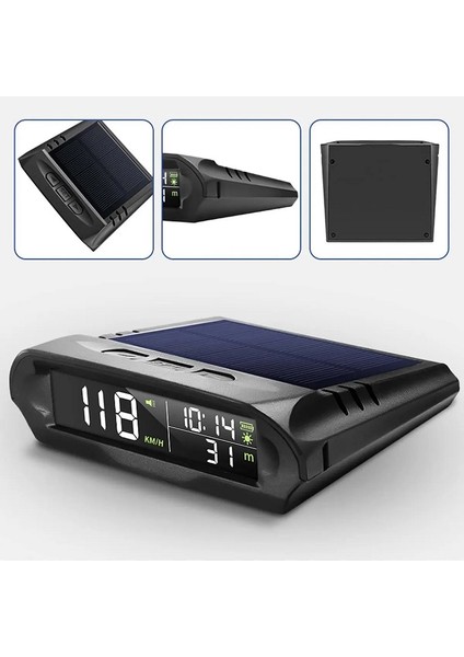 Araç Güneş Enerjili Hız Ölçer S98 Hud Ekranı Evrensel Gps Hız Göstergesi