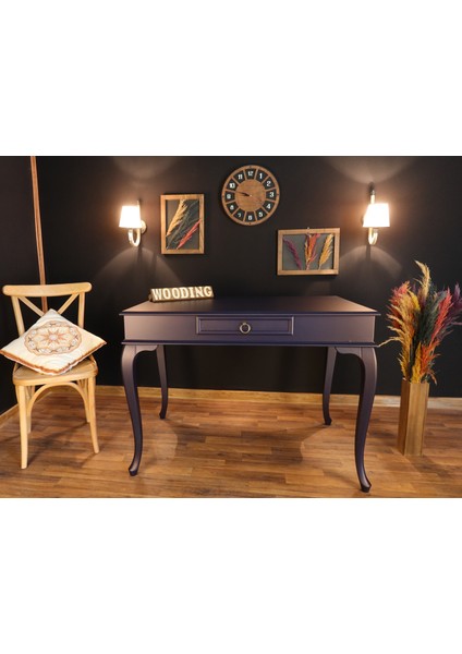 100 cm Çekmeceli Masif Lacivert Çalışma Masası