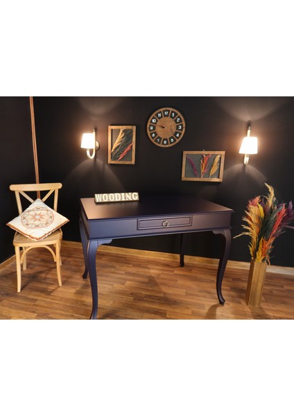 100 cm Çekmeceli Masif Lacivert Çalışma Masası indirimleri