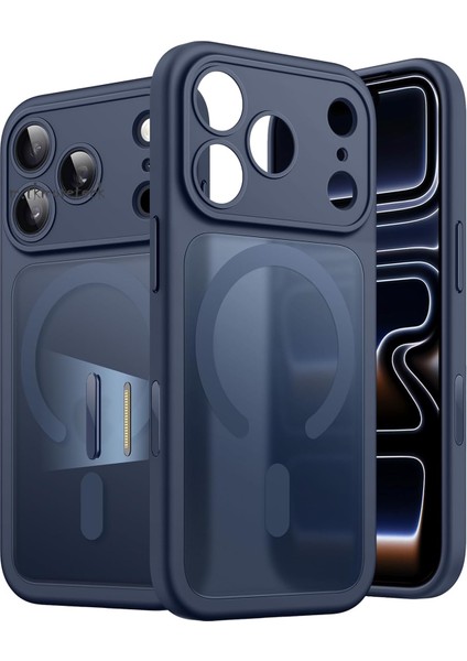 Apple iPhone 17 Pro Kılıf Mat Magsafe Şarj Özellikli Darbe Önleyici Hassas Buton Lansman Renkli Yumuşak Kenarlı Kapak