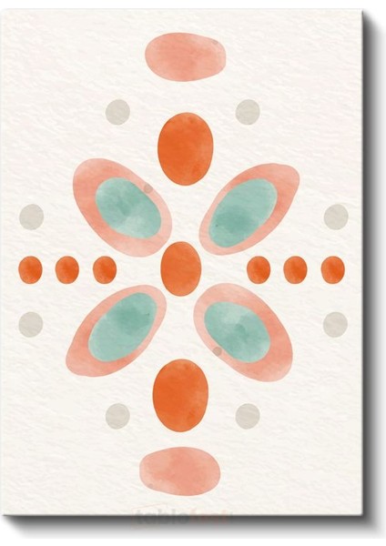 Çiçeksi Simetri - Minimalist Soyut Desen Kanvas Tablo fiyatları