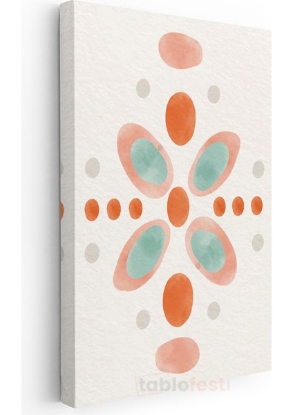 Çiçeksi Simetri - Minimalist Soyut Desen Kanvas Tablo modelleri