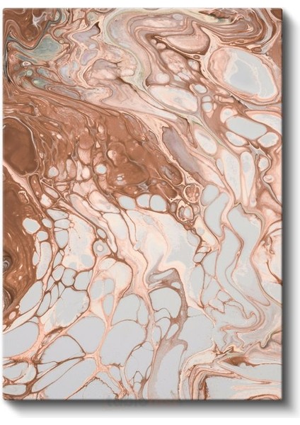 Bakır Akışı - Mermer Efektli Sıvı Doku Kanvas Tablo fiyatları