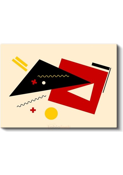 Geometrik Denge - Modern Bauhaus Stilinde Soyut Kompozisyon Kanvas Tablo fiyatları