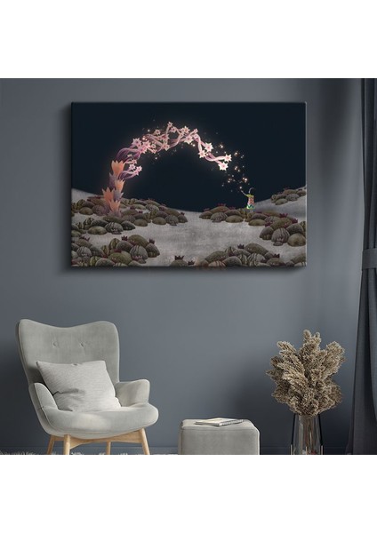 Yıldız Bahçesi - Karanlıkta Işıldayan Büyülü Yolculuk Kanvas Tablo