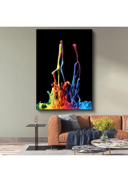 Renk Fışkırması - Dinamik Boya Hareketi Kanvas Tablo