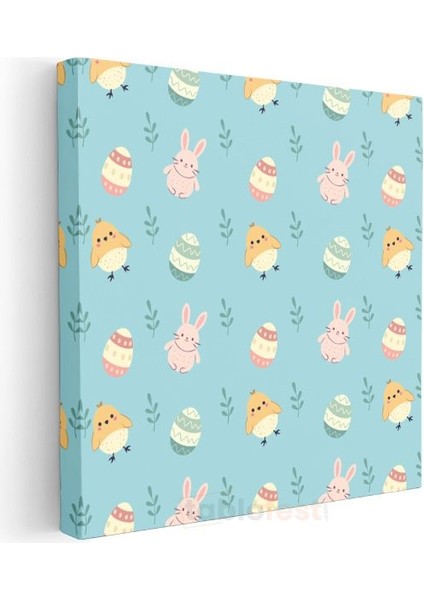 Sevimli Desenler - Paskalya Temalı Minimalist Vektör Kanvas Tablo modelleri