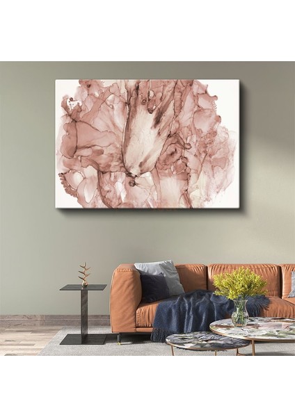Pudra Akışı - Sulu Boya Efektli Organik Formlar Kanvas Tablo