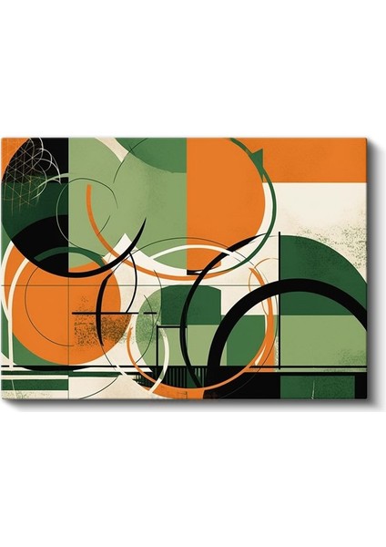 Geometrik Harmoni - Modern Çemberler Kompozisyonu Kanvas Tablo fiyatları