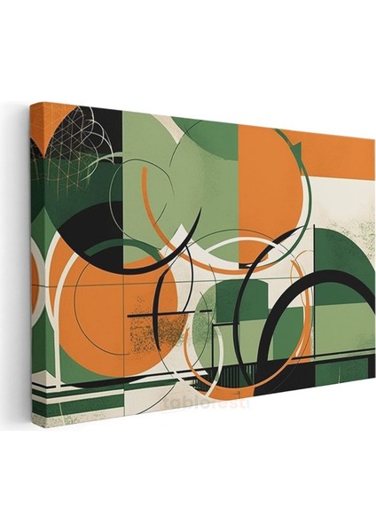 Geometrik Harmoni - Modern Çemberler Kompozisyonu Kanvas Tablo modelleri