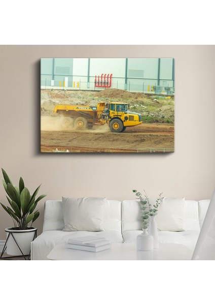 Volvo A40E Damperli Kamyon - Inşaat Sahasında Çalışırken Kanvas Tablo