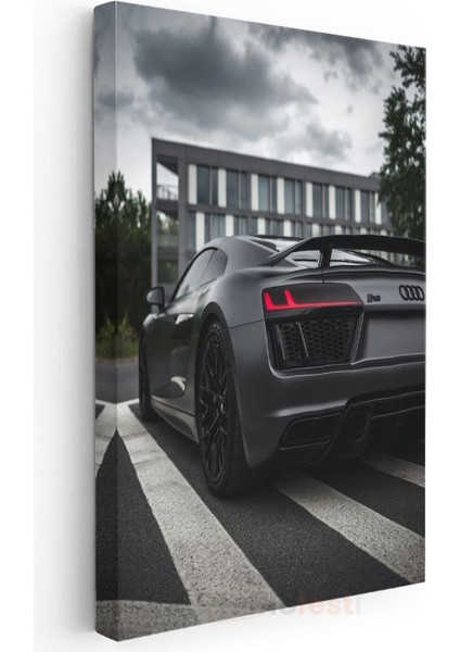 Audi R8 - Mat Siyah Alman Süper Otomobili Kanvas Tablo modelleri