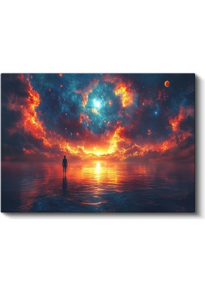 Kozmik Yansıma - Evrenin Ateşinde Yıkanan Ruh Kanvas Tablo fiyatları