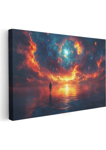 Kozmik Yansıma - Evrenin Ateşinde Yıkanan Ruh Kanvas Tablo modelleri