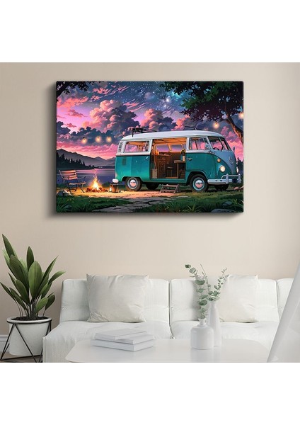 Kamp Alanında Volkswagen T2 Van Tabloları