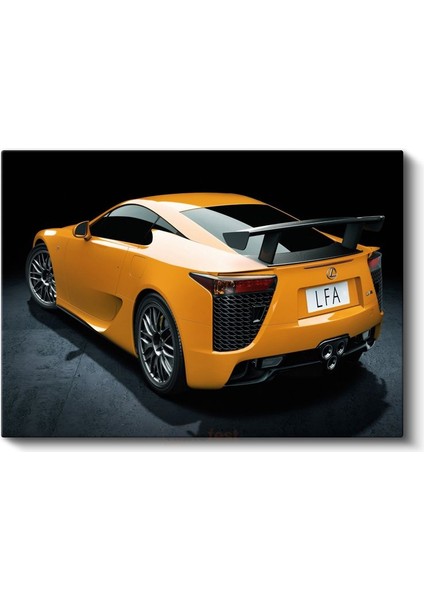 Lexus Lfa - Turuncu Japon Süper Otomobil Arka Görünüm Kanvas Tablo fiyatları