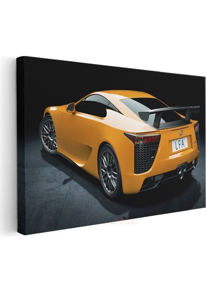 Lexus Lfa - Turuncu Japon Süper Otomobil Arka Görünüm Kanvas Tablo modelleri
