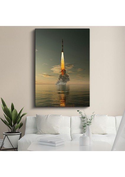 Soyuz Roketi - Deniz Üzerinde Yükselen Fırlatma Anı Kanvas Tablo