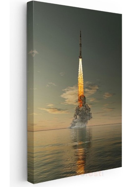 Soyuz Roketi - Deniz Üzerinde Yükselen Fırlatma Anı Kanvas Tablo modelleri