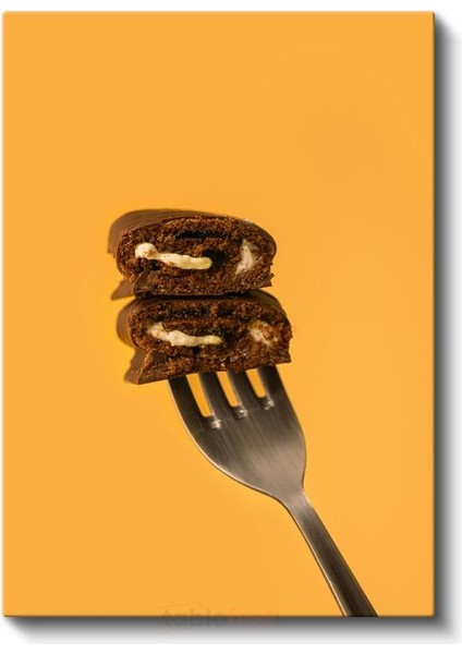 Çikolatalı Tatlı - Kremalı Brownie Dilimleri Kanvas Tablo fiyatları