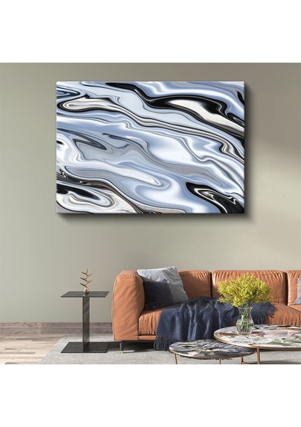 Sıvı Metal - Akışkan Dalgalı Desenler Kanvas Tablo