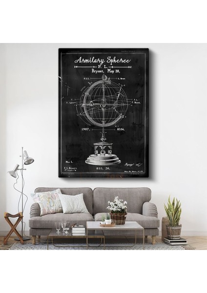 Armillary Sphere - Antik Astronomi Aleti Kanvas Tablo